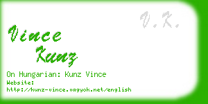 vince kunz business card